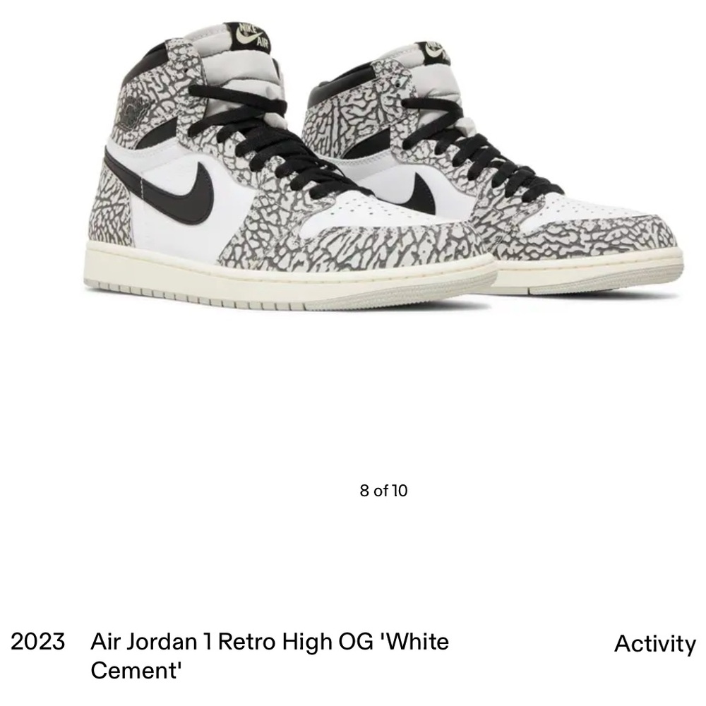 Nike Air Jordan 1 Retro High OG 'White Cement' Men 9.5